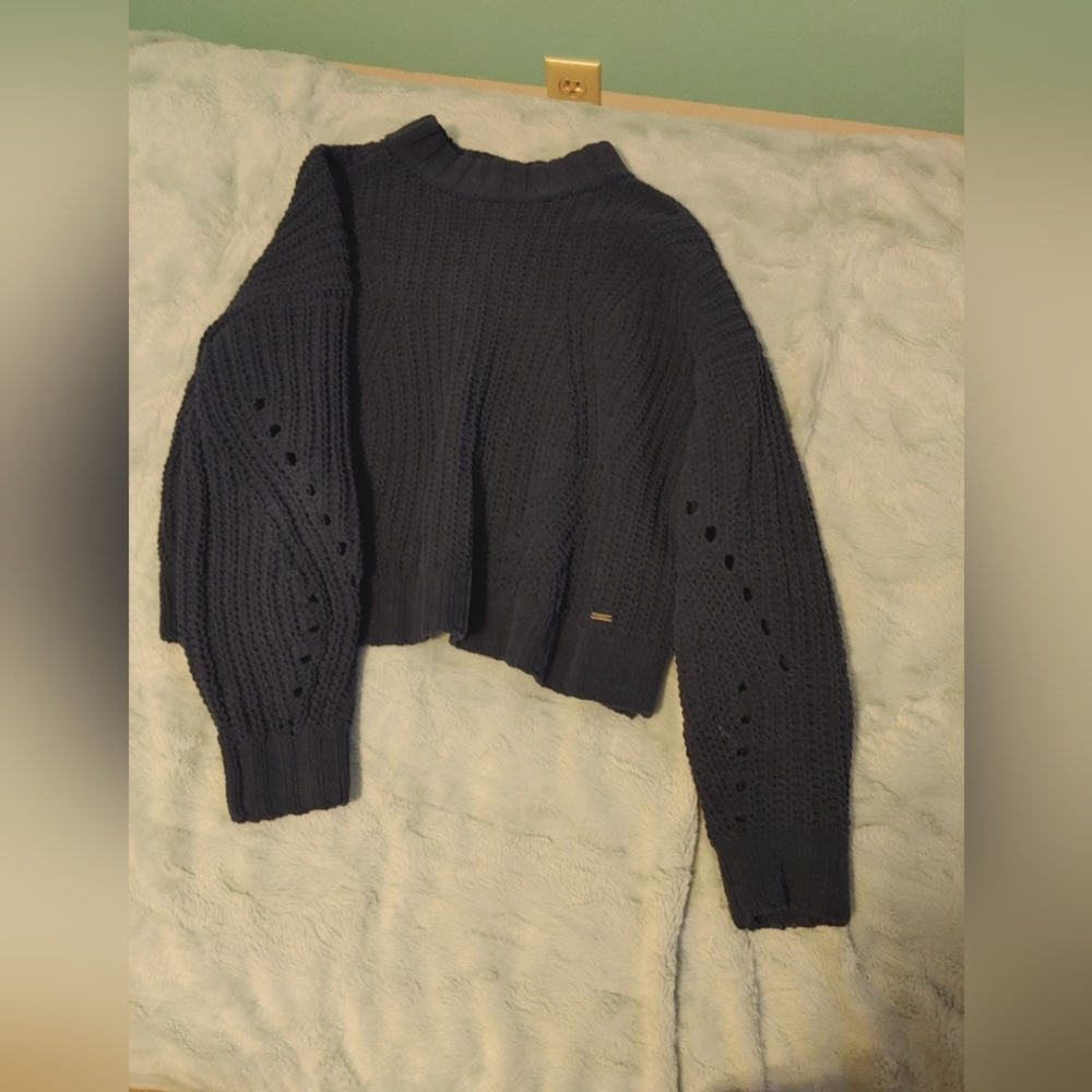 Navy blue knit sweater